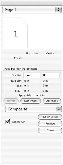 Page Offsets 121 Changing Page Offsets for a Source File When you preview pages from the file list, you can apply horizontal and vertical offsets to all the odd pages, all the even pages, or all the