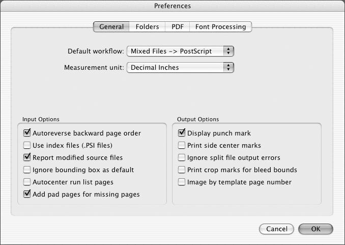42 Module 3 Configuring Preps General Tab Default Workflow The default workflow is the workflow that is selected when you create a new job using the keyboard shortcut (COMMAND+N on Macintosh, or