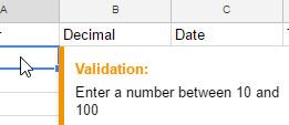 Sheets doesn t have an easy method of making sure that whole numbers are entered, so we will allow all numbers