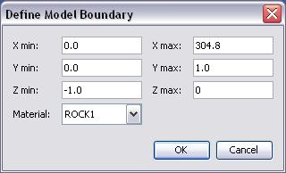 5. Click OK. Figure 1.2. Model Boundary Create the Grid 1. On the Model menu, click Create Grid... 2. In the X cells box, type 40. 3. In the Y cells box, type 1. 4. In the Z cells box, type 1. 5.