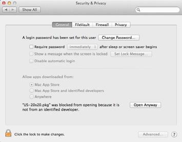 Changing the Gatekeeper setting The Gatekeeper setting can be changed using the Allow applications downloaded from: item on the General page of the Security & Privacy pane of the System Preferences.
