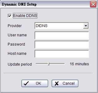 DDNS Service: Dynamic Domain Name Server (DDNS) function allows you to use Live View or Web View to connect to the Main Console through Internet event if