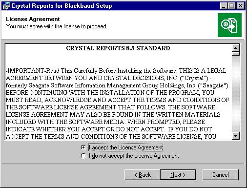 18 APPENDIX A If no existing version is found, a screen appears welcoming you to the Crystal Reports