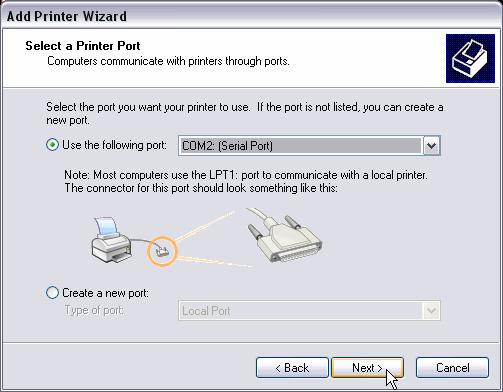 If you are manually installing a local printer, the Install Printer Software dialog box displays.
