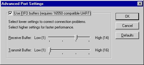 the Back Office settings. 6. Set the Transmit Buffer performance. The steps for setting the buffer are slightly different for Windows 98/NT and Windows 2000/XP, respectively.
