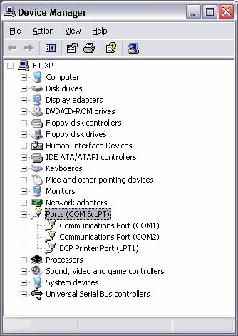The Device Manager List displays.