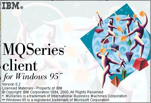 Windows 9x The MQ Series client for Windows 95 screen displays.