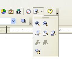 Many toolbar buttons are marked with a small arrow beside the button. The arrow indicates that this button has additional functions.
