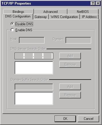 Select the DNS configuration tab and click Enable DNS.