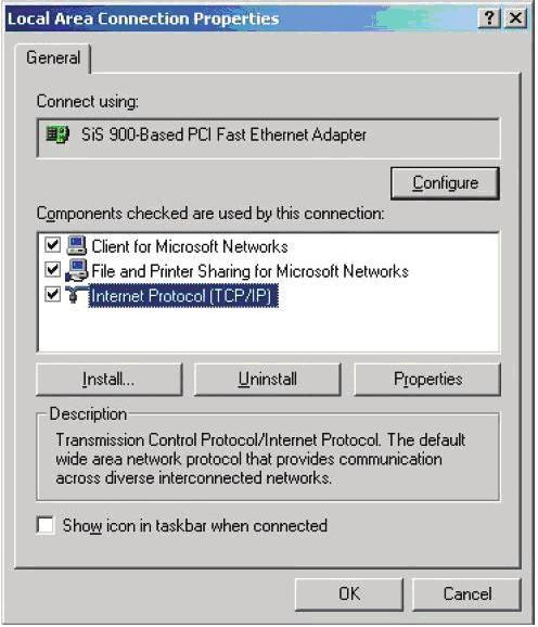 Click Start > Control Panel > Network and Dial-up Connection.