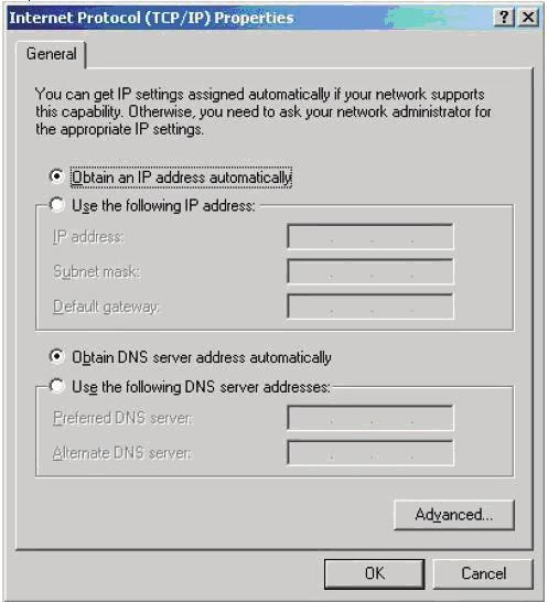 2. Select Internet Protocol (TCP/IP), then click Properties. 3. Select Obtain an IP address automatically if you want the IP settings to be assigned automatically.