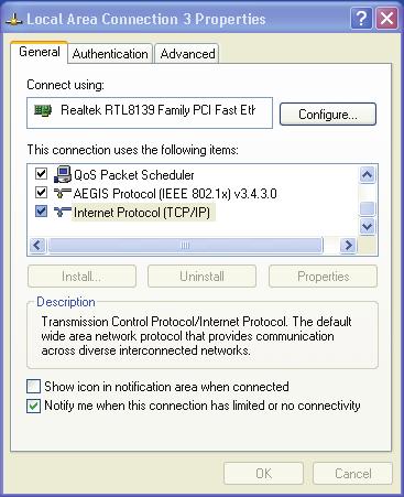 Otherwise, select Use the following IP address: and key in IP address, Subnet mask, and Default gateway. 4.