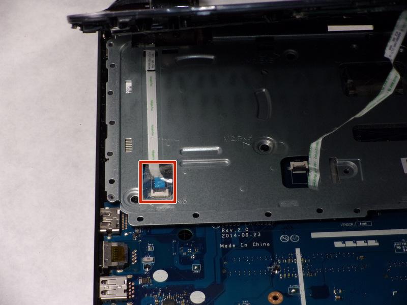 Disconnect the small wire protruding from the motherboard underneath the