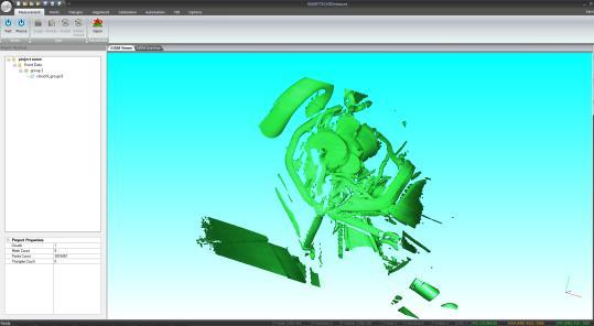 It is this distortion that is captured by a detector implemented in the measuring head of the 3D scanner.