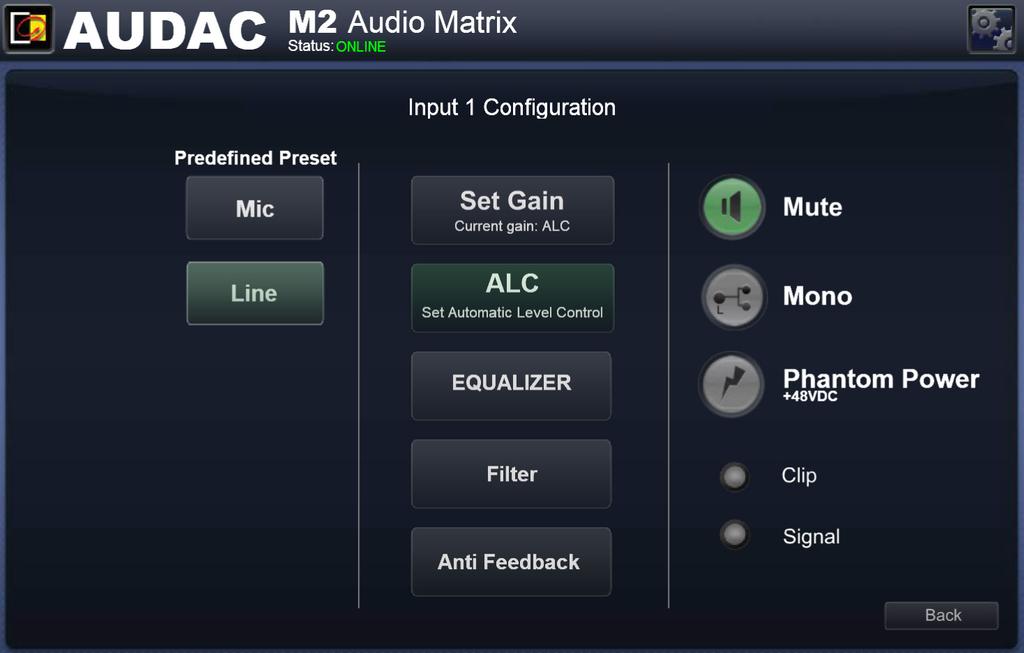 NOTE When Mono is selected only the left input is active, any audio source connected to the right input will not be heard.