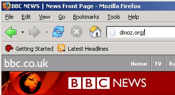 2 Viewing pages Now in the Location Box you see that the URL is actually: http://news.bbc.co.uk/ That is the current URL of the page but the page is also achieved using the string bbcnews.