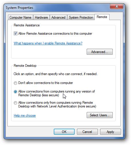 Reference Information 49 (for example, ASPNET) must also exist or be added to the Remote Desktop Users list for that host machine (on the Remote tab, click Select Remote Users, click Add, enter the