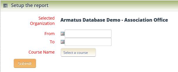 Organizations Functions 4. Click Select a course and choose a course to get results for, and then click Submit. 5.