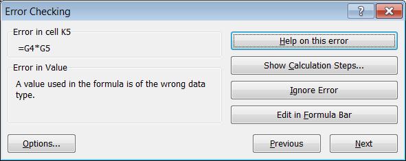 Error Checking check for common errors that