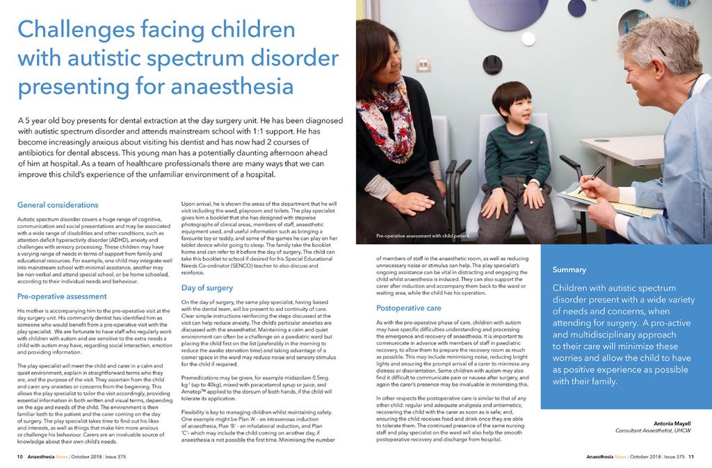 Further readership Anaesthesia News is available on our website (available to non-members), and is also distributed at our annual flagship scientific conferences: Winter Scientific Meeting, Trainee