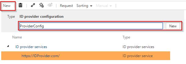 Select the service and click on New to create the configuration.