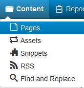 Creating Folders and Pages Navigate to the Pages view by selecting Content > Pages from the global navigation bar.