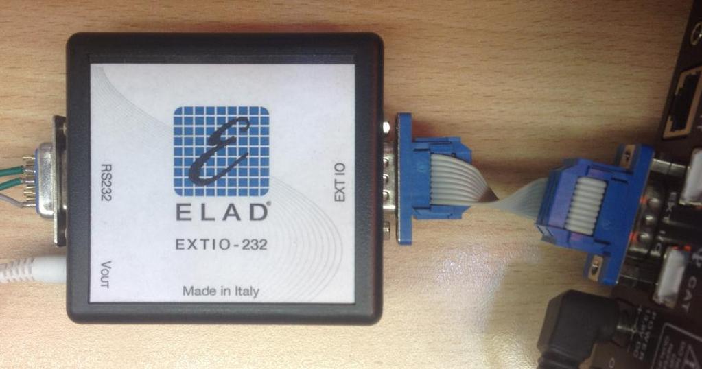 1 Overview ELAD EXTIO-232 is a CAT RS232 interface with band output (VOut connector). It allows to connect external equipment like loop antenna controllers and amplifiers to the FDM-DUO.