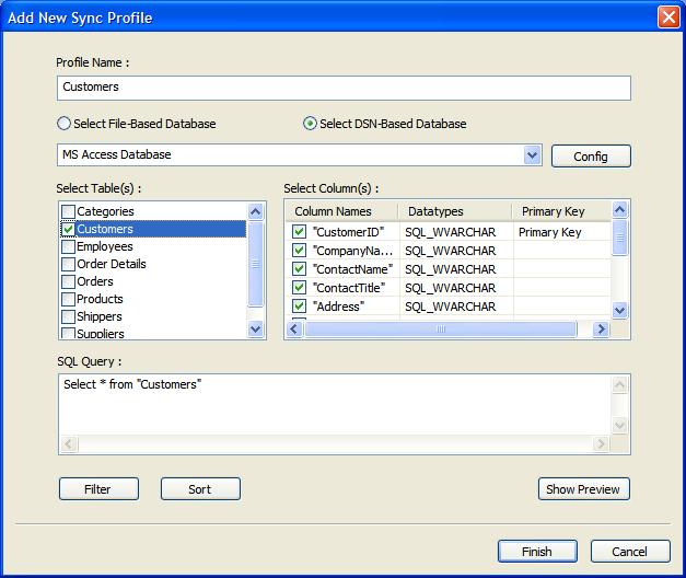 database. In this case, customized SQL queries will work on your Spreadsheet. To manually apply filters and sort orders click on "Filters" and "Sort Order" buttons. 3.1.
