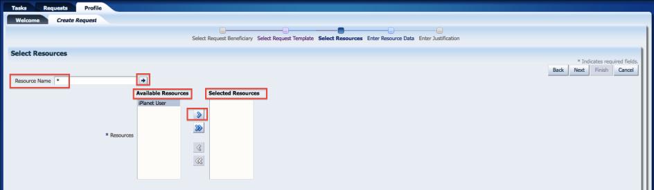 OIM 11g Workshop - Lab 5 2.3.22.On next screen for selecting request template, select Request Template as Employee DSEE Request and click Next. 2.3.23.
