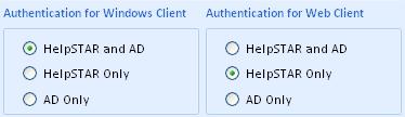 3. Select how you would like users to login to HelpSTAR.