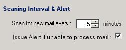 12. In the Scanning Interval & Alert section, specify the time interval in which System Email should scan for incoming