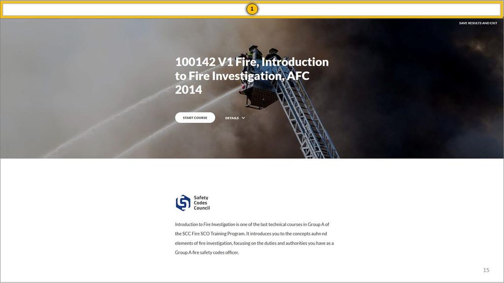 If Popups are allowed, the course will launch when selected on the Learning Center page. This image above is the Title Page or starting point for the selected online course.