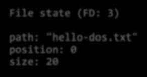 Example #1 (1) char filename[] = "hello-dos.