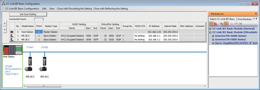 2. Configure the settings of CC-Link IE Field Network Basic.