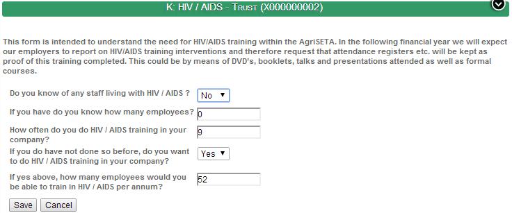 1 Click on Form K: HIV/AIDS from the WSP & ATR Forms Menu 2 Click
