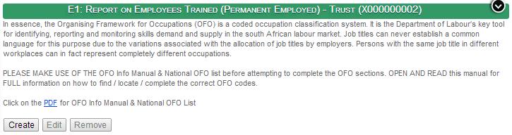 10.4 E1: Report on Employees Trained (Permanent) This form will display the report on