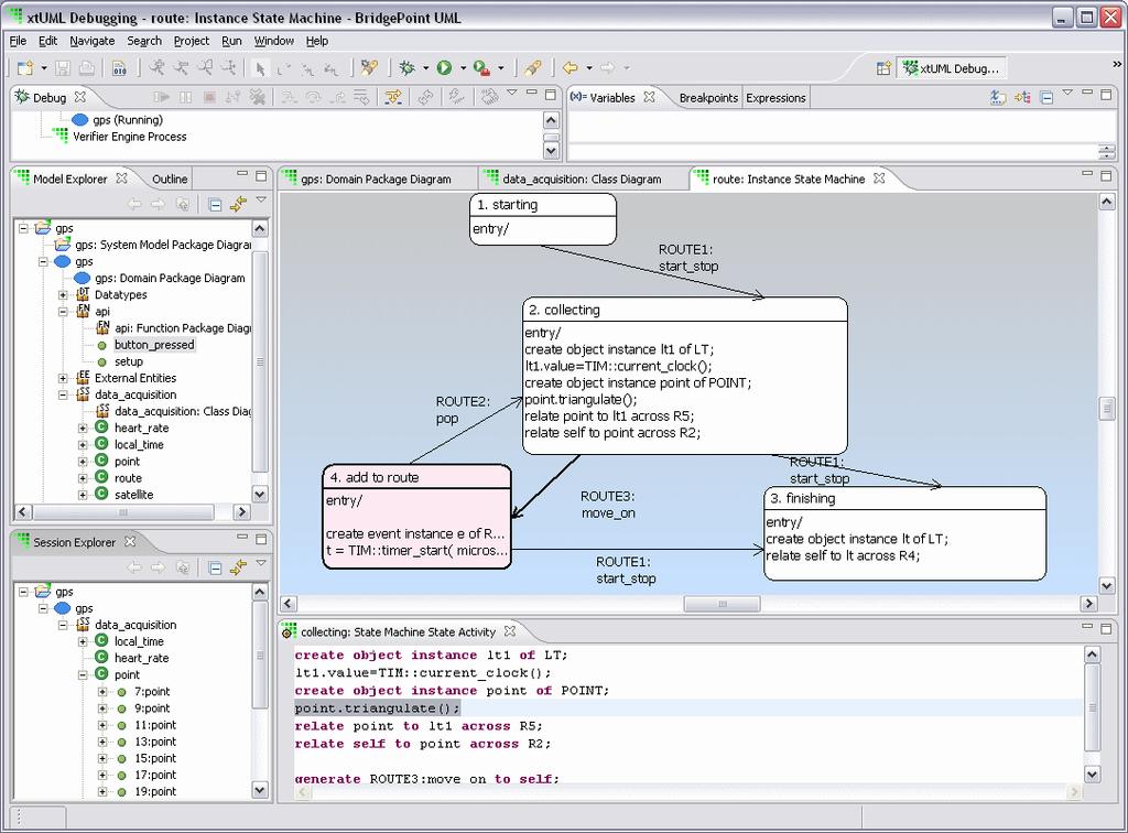 BridgePoint Model Verifier Interpretive execution Interactive debugging Animation of models Connect to legacy Execute models before you generate