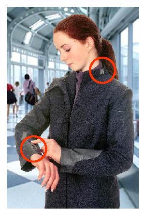 Smart Clothing Conductive textiles and inks print electrically active patterns directly onto fabrics Sensors based on fabric e.g., monitor pulse, blood pressure, body temperature Invisible collar microphones Kidswear game console on the sleeve?