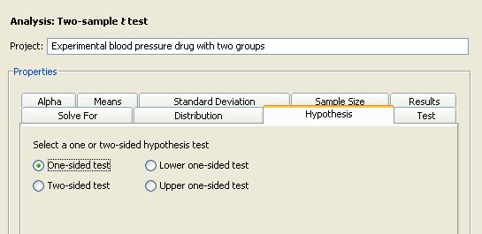 If you do not know the direction of the effect (that is, whether it is positive or negative), the two-sided test is appropriate.