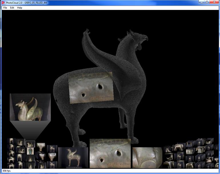 3DHOP is a tool developed by CNR-ISTI, able to show high-res 3D models inside a web browser with an easy-to-use interface (http://vcg.isti.cnr.it/3dhop/).