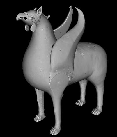 data of the best-matching camera [Corsini et al 2009]. Figure 3: Results of the 3D scan of the Griffin: global model and details.