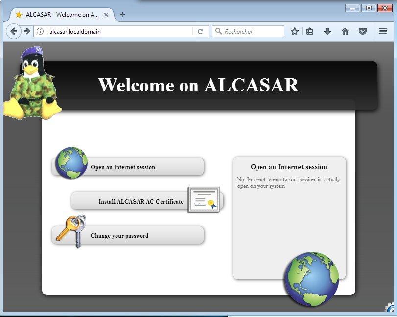 2.4. Connexion to the ALCASAR Control Center On the consultation network, switch on a equipment and connect a WEB browser to the URL http://alcasar.