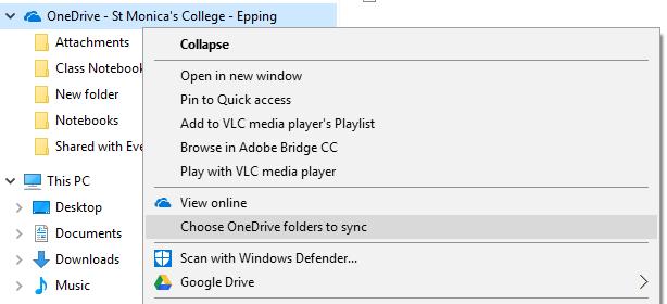 22 8. Select to sync only specific folders to the computer.