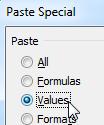 Paste Special Paste Special Paste Special allows you to paste the contents of a cell or cells in various ways. Paste Values You can paste only the values of a cell or cells rather than the formula. 1.
