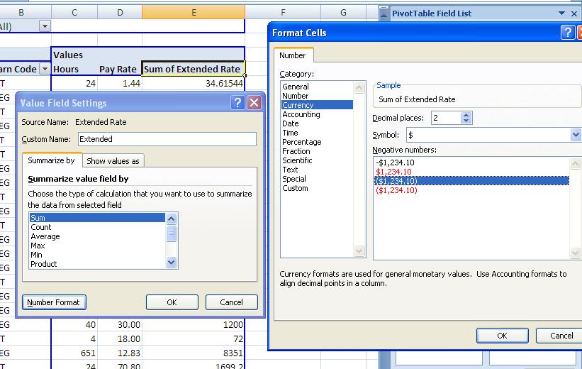 column. Rename the Columns using the Value Field Settings option.