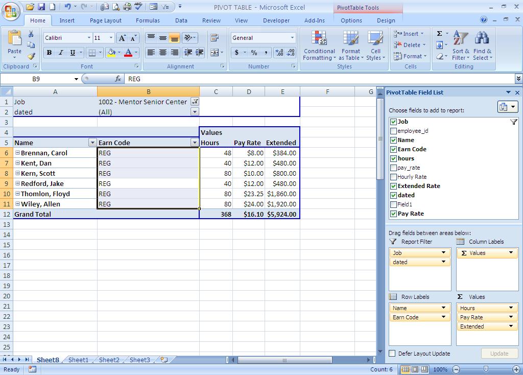 We can enter a date parameter on the pivot table as well.