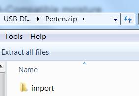 and to the left Extract all files. Click this Extract all files button.