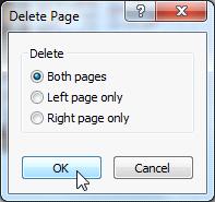 Delete... in the list that appears. Deleting a page 2.