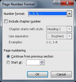 You can also precede the page number with chapter or section numbers if you are producing a large document such as a manual.