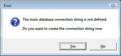 appears indicating that the database connection